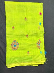 Elegant Green Embroidered Saree