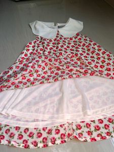 Cute Rose Print Dress type tops