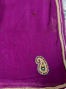 georgette purple saree