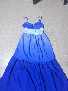 Chic Blue Maxi Dress with Cutout Detail