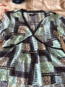 Bohemian Print V-Neck Top