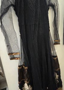 Elegant Black Embroidered Kurta Churidar