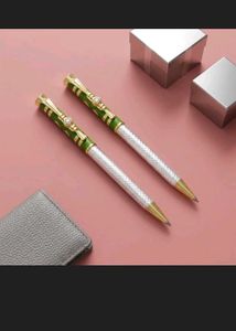 Luxury Green & Silver Ballpoint Pens