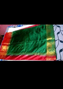 Green and Red Silk Saree