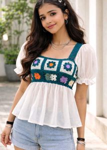 Unique Crochet Patchwork Top