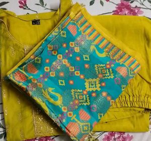 Embellished mustard Yellow Kurta