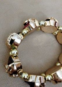 Multicolour Chunky Gold Tone Bracelet