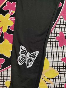Black &amp; White Butterfly Pants