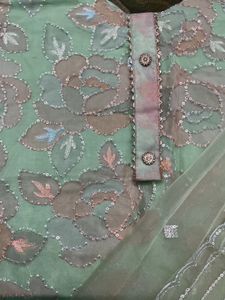 Elegant Mint Green Embroidered Pakistani Suit