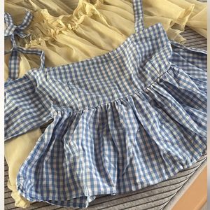 Blue  strap Top