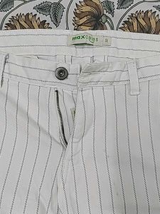 Max Jeans White Pinstripe Pants