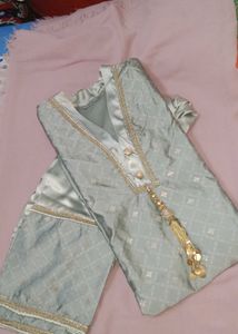 Elegant Grey Kurta Set with Palazzo Pants