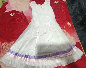 Elegant Cream Ethnic Gown with Floral Embellishmen