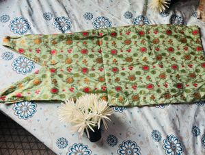 Pastel Green Floral Embroidered Kurta