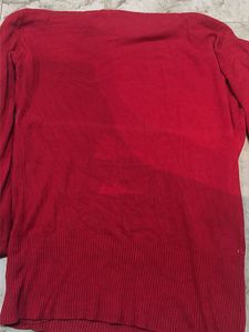 Red Embellished Sweater