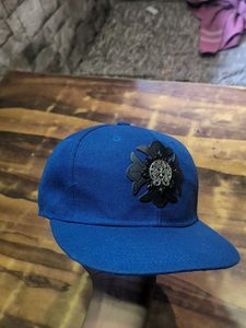 Chrome Hearts Blue Floral Cross Embroidered Cap