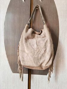 Stylish Suede Fringe Hobo Bag