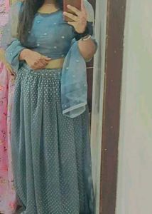 Elegant Blue Indian Dress with Dupatta