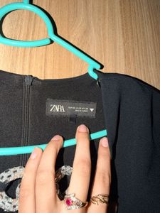 Zara Black Long Sleeve Bodysuit