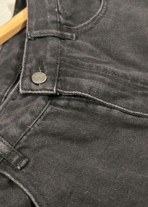 Distressed Black Denim Bermuda Shorts