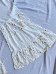 White Embellished Palazzos