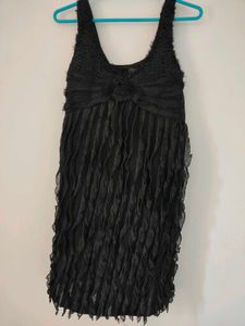 Black Ruffle Night Dress