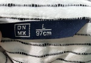 White Strip Shirt + Scarf In Combo