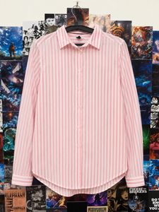 H&M Pink Striped Button-Up Shirt