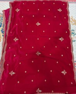 Elegant Pink Velvet Kurta with Intricate Embroider