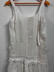 White Tiered Crochet Summer Dress