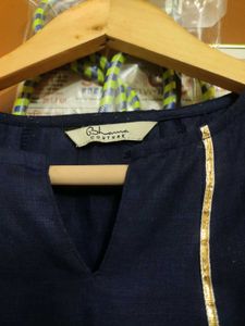 Elegant Navy Blue Kurta Pant Set
