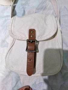 Chic Off-White Canvas Crossbody Bag