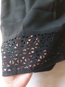Chic Black Skirt with Laser Cut Detail
