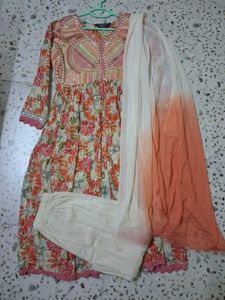 Floral Print Kurta Set with Dupatta