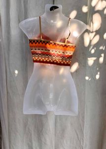 241110. Boho Ethnic Crochet Crop Top