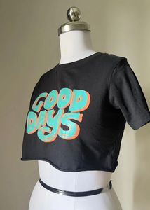 Black "Good Days" Crop Top