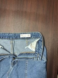 Classic Blue Denim Midi Skirt