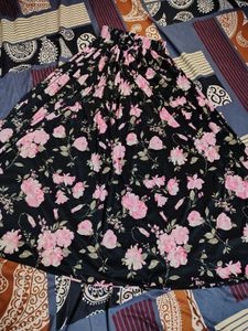 Flowy Floral Black Skirt