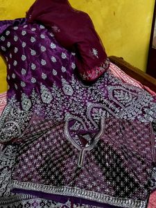 Exquisite Embroidered wine Lehenga Choli