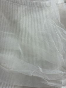 White Sheer Tulle Puff Sleeve Top