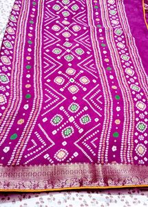 Elegant Purple Bandhani Saree