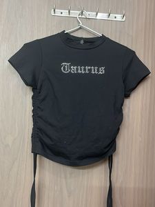 Rhinestone Taurus Graphic T-Shirt branded top