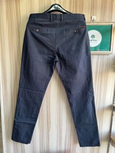 Massimo Dutti Navy Blue Casual Fit Formal Jeans
