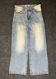 lite used blue baggy jeans