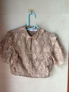 Elegant Lace Flutter Sleeve Top
