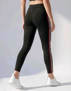 Black Leggings with Side Stripes