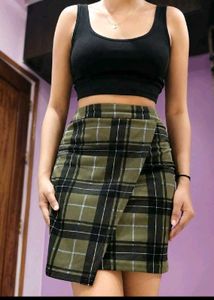 Plaid Wrap Skirt