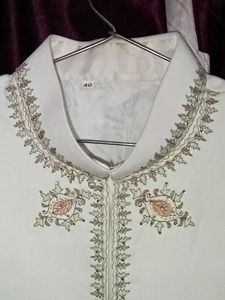 Mens Cream Sherwani 40 Size with pagdi and pant