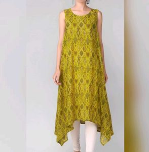 Yellow Sleeveless kurta