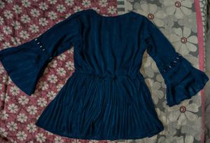 Elegant Blue Kurta with Mirror Work